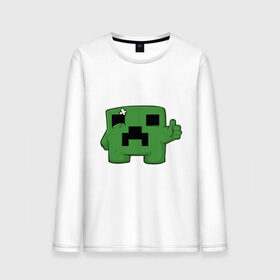 Мужской лонгслив хлопок с принтом Minecraft green в городе Новоалтайск, 100% хлопок |  | крипер