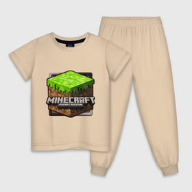 Детская пижама хлопок с принтом Minecraft logo в городе Новоалтайск, 100% хлопок |  брюки и футболка прямого кроя, без карманов, на брюках мягкая резинка на поясе и по низу штанин
 | Тематика изображения на принте: creeper | mine craft | minecraft | майнкрафт | шахта
