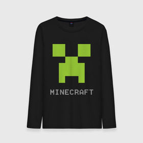 Мужской лонгслив хлопок с принтом Minecraft logo grey в городе Новоалтайск, 100% хлопок |  | крипер
