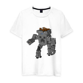 Мужская футболка хлопок с принтом Minecraft robo в городе Новоалтайск, 100% хлопок | прямой крой, круглый вырез горловины, длина до линии бедер, слегка спущенное плечо. | крипер