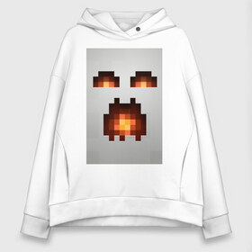 Женское худи Oversize хлопок с принтом Minecraft white в городе Новоалтайск, френч-терри — 70% хлопок, 30% полиэстер. Мягкий теплый начес внутри —100% хлопок | боковые карманы, эластичные манжеты и нижняя кромка, капюшон на магнитной кнопке | крипер
