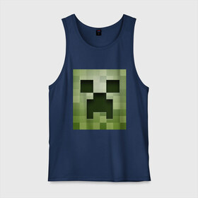 Мужская майка хлопок с принтом Мinecraft creeper в городе Новоалтайск, 100% хлопок |  | крипер