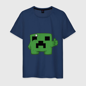 Мужская футболка хлопок с принтом Minecraft green (3) в городе Новоалтайск, 100% хлопок | прямой крой, круглый вырез горловины, длина до линии бедер, слегка спущенное плечо. | крипер