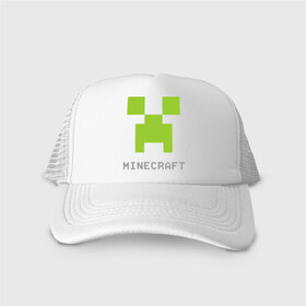 Кепка тракер с сеткой с принтом Minecraft logo grey (3) в городе Новоалтайск, трикотажное полотно; задняя часть — сетка | длинный козырек, универсальный размер, пластиковая застежка | крипер