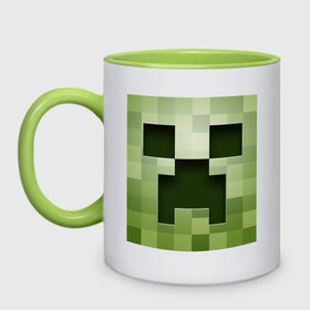 Кружка двухцветная с принтом Мinecraft creeper (5) в городе Новоалтайск, керамика | объем — 330 мл, диаметр — 80 мм. Цветная ручка и кайма сверху, в некоторых цветах — вся внутренняя часть | крипер