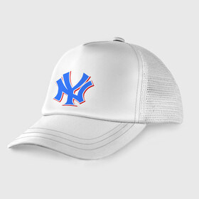 Детская кепка тракер с принтом NY Yankees blue (3) в городе Новоалтайск, Козырек - 100% хлопок. Кепка - 100% полиэстер, Задняя часть - сетка | универсальный размер, пластиковая застёжка | baseball | major league basebal | new era | ny | yankees | америка | бейсбол | бита | главная лига бейсбола | нью йорк янкиз | статен айленд | сша | янки