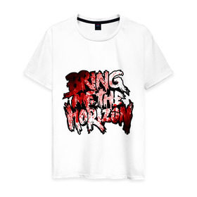Мужская футболка хлопок с принтом Bring me the horizon blood in в городе Новоалтайск, 100% хлопок | прямой крой, круглый вырез горловины, длина до линии бедер, слегка спущенное плечо. | bmth | bring me the horizon | hardcore | kubana 2014 | rock | дэткор | музыка | рок | рок группы