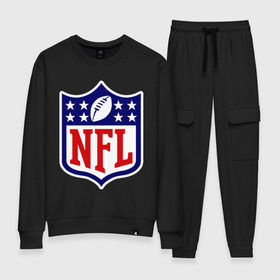 Женский костюм хлопок с принтом NFL в городе Новоалтайск, 100% хлопок | на свитшоте круглая горловина, мягкая резинка по низу. Брюки заужены к низу, на них два вида карманов: два 