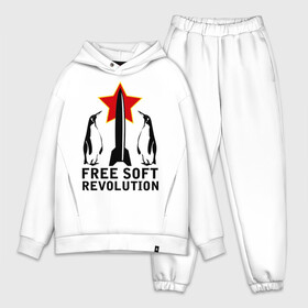 Мужской костюм хлопок OVERSIZE с принтом Free Soft Revolution(2) в городе Новоалтайск,  |  | free soft | linux | админские | бесплатный софт | для админов | линукс | пингвины | сисадминам | фри софт