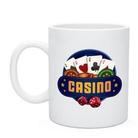 Кружка с принтом Casino - Казино в городе Новоалтайск, керамика | объем — 330 мл, диаметр — 80 мм. Принт наносится на бока кружки, можно сделать два разных изображения | casino | азарт | азартные игры | блек джек | игра | игральные кости | казино | карты | колода | кубики | лас вегас | рулетка | фишки