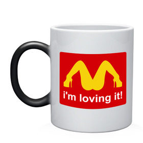 Кружка хамелеон с принтом i `m lovin ` it! в городе Новоалтайск, керамика | меняет цвет при нагревании, емкость 330 мл | im lovin it | mcdonalds | быстрое питание | женские ноги | женщина | мак дональдс | макдональдс | ноги | фаст фуд | что я люблю
