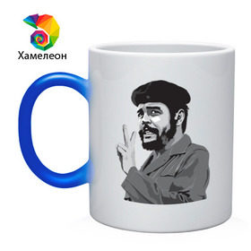Кружка хамелеон с принтом Peace Che Guevara в городе Новоалтайск, керамика | меняет цвет при нагревании, емкость 330 мл | че гевара