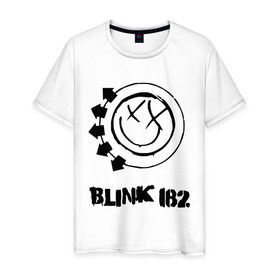 Мужская футболка хлопок с принтом Blink 182 в городе Новоалтайск, 100% хлопок | прямой крой, круглый вырез горловины, длина до линии бедер, слегка спущенное плечо. | Тематика изображения на принте: heavy metal | metal | muse | rock | trash metal | альтернатива | блинк | квартет | лица | метал | рок | рок группа | рок группы | трэш метал | хеви метал
