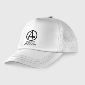 Детская кепка тракер с принтом Create anarchy в городе Новоалтайск, Козырек - 100% хлопок. Кепка - 100% полиэстер, Задняя часть - сетка | универсальный размер, пластиковая застёжка | heavy metal | metal | muse | pank | punk | rock | trash metal | альтернатива | анархия | квартет | лица | метал | панк | рок | рок группа | рок группы | трэш метал | хеви метал
