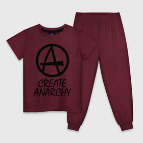 Детская пижама хлопок с принтом Create anarchy в городе Новоалтайск, 100% хлопок |  брюки и футболка прямого кроя, без карманов, на брюках мягкая резинка на поясе и по низу штанин
 | heavy metal | metal | muse | pank | punk | rock | trash metal | альтернатива | анархия | квартет | лица | метал | панк | рок | рок группа | рок группы | трэш метал | хеви метал