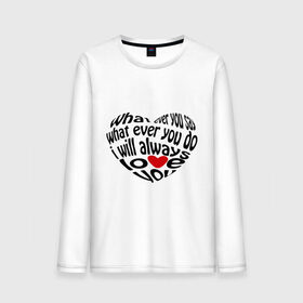Мужской лонгслив хлопок с принтом I will always love you в городе Новоалтайск, 100% хлопок |  | i love | i will always love you | любовь | сердце | чувства | я люблю