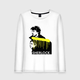 Женский лонгслив хлопок с принтом Sherlock в городе Новоалтайск, 100% хлопок |  | holms | sherlock | sherlock holmes | vatson | watson | ватсон | доктор ватсон | сериалы | тв сериалы | шерлок | шерлок холмс