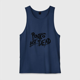 Мужская майка хлопок с принтом Punks not dead в городе Новоалтайск, 100% хлопок |  | punks | панк | панк не умрет | стиль панк