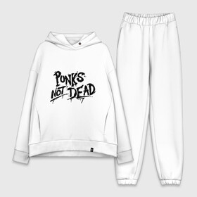 Женский костюм хлопок Oversize с принтом Punks not dead в городе Новоалтайск,  |  | punks | панк | панк не умрет | стиль панк
