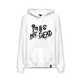 Женская толстовка хлопок с принтом Punks not dead в городе Новоалтайск, френч-терри, мягкий теплый начес внутри (100% хлопок) | карман-кенгуру, эластичные манжеты и нижняя кромка, капюшон с подкладом и шнурком | punks | панк | панк не умрет | стиль панк