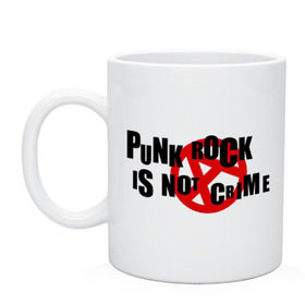Кружка с принтом PUNK ROCK IS NOT A CRIME в городе Новоалтайск, керамика | объем — 330 мл, диаметр — 80 мм. Принт наносится на бока кружки, можно сделать два разных изображения | is not a crime | punk | punk rock | rock | анархизм | анархия | знак анархии | панк | панк рок | панк рок это не криминал | рок