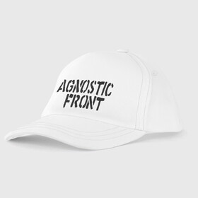 Детская бейсболка с принтом Agnostic front в городе Новоалтайск, 100% хлопок | классический козырек, металлическая застежка-регулятор размера | Тематика изображения на принте: hardcore | heavy metal | metal | rock | trash metal | метал | металл | рок | трэш метал | хеви метал