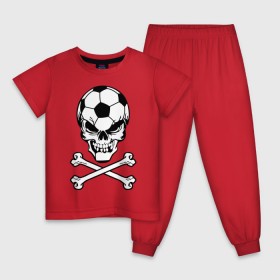 Детская пижама хлопок с принтом Football Ultras (1) в городе Новоалтайск, 100% хлопок |  брюки и футболка прямого кроя, без карманов, на брюках мягкая резинка на поясе и по низу штанин
 | болельщик | кости | спорт | стадион | фк | футбол | футболист | футбольный клуб | футбольный мяч | чемпионат | череп