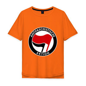 Мужская футболка хлопок Oversize с принтом Antifa (1) в городе Новоалтайск, 100% хлопок | свободный крой, круглый ворот, “спинка” длиннее передней части | antifa | антифа | антифашизм | антифашистское движение | знак антифа | против фашизма | фашизм
