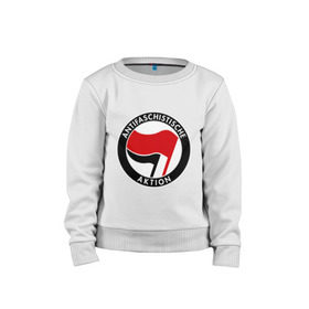 Детский свитшот хлопок с принтом Antifa (1) в городе Новоалтайск, 100% хлопок | круглый вырез горловины, эластичные манжеты, пояс и воротник | antifa | антифа | антифашизм | антифашистское движение | знак антифа | против фашизма | фашизм