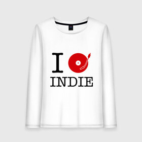 Женский лонгслив хлопок с принтом I love Indie в городе Новоалтайск, 100% хлопок |  | i love | i love indie | indie | винил | виниловая пластинка | люблю indie | я люблю | я люблю indie
