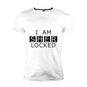 Мужская футболка премиум с принтом I AM SHERLOCKED в городе Новоалтайск, 92% хлопок, 8% лайкра | приталенный силуэт, круглый вырез ворота, длина до линии бедра, короткий рукав | holmes | sherlock | watson | ватсон