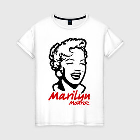 Женская футболка хлопок с принтом Marilyn Monroe (Мэрилин Монро) в городе Новоалтайск, 100% хлопок | прямой крой, круглый вырез горловины, длина до линии бедер, слегка спущенное плечо | 