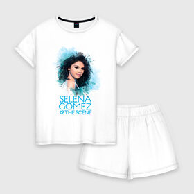 Женская пижама с шортиками хлопок с принтом Selena Gomez в городе Новоалтайск, 100% хлопок | футболка прямого кроя, шорты свободные с широкой мягкой резинкой | bieber | gomez | justin | justin bieber | selena | гомез | гомес | джастин бибер | музыка | певица | подружка джастина бибире | поп певица | селена