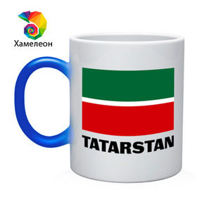 Кружка хамелеон с принтом Флаг Татарстана в городе Новоалтайск, керамика | меняет цвет при нагревании, емкость 330 мл | Тематика изображения на принте: tatarstan | татарские | татарстан | татары | флаг | флаг татарстан