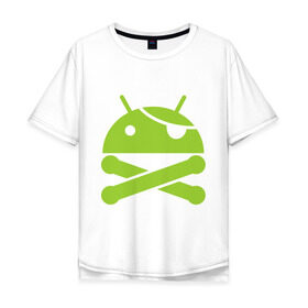 Мужская футболка хлопок Oversize с принтом Android super user в городе Новоалтайск, 100% хлопок | свободный крой, круглый ворот, “спинка” длиннее передней части | пират