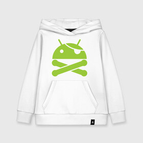 Детская толстовка хлопок с принтом Android super user в городе Новоалтайск, 100% хлопок | Круглый горловой вырез, эластичные манжеты, пояс, капюшен | пират