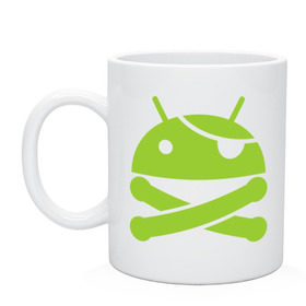 Кружка с принтом Android super user в городе Новоалтайск, керамика | объем — 330 мл, диаметр — 80 мм. Принт наносится на бока кружки, можно сделать два разных изображения | пират