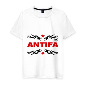Мужская футболка хлопок с принтом Antifa (5) в городе Новоалтайск, 100% хлопок | прямой крой, круглый вырез горловины, длина до линии бедер, слегка спущенное плечо. | антифа | антифашизм | звезда | организация | политическая