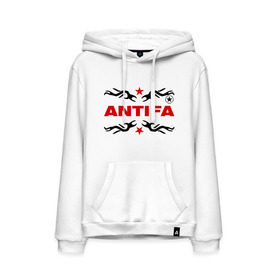 Мужская толстовка хлопок с принтом Antifa (5) в городе Новоалтайск, френч-терри, мягкий теплый начес внутри (100% хлопок) | карман-кенгуру, эластичные манжеты и нижняя кромка, капюшон с подкладом и шнурком | антифа | антифашизм | звезда | организация | политическая