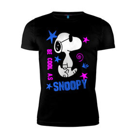 Мужская футболка премиум с принтом Be cool as Snoopy в городе Новоалтайск, 92% хлопок, 8% лайкра | приталенный силуэт, круглый вырез ворота, длина до линии бедра, короткий рукав | snoopy | будь крутым как снупи | мультик | мультики | мультфильмы | снупи | собачка снупи