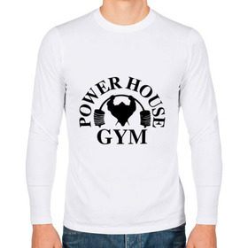 Мужской лонгслив хлопок с принтом Power House Gym в городе Новоалтайск, 100% хлопок |  | power house gym | бодибилдинг | для качков | жим | качкам | силовой спорт | силовой экстрим | спорт