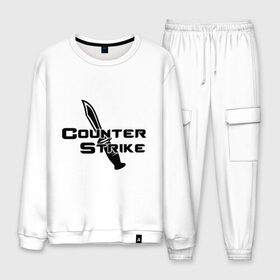 Мужской костюм хлопок с принтом Counter Strike - Контр Страйк в городе Новоалтайск, 100% хлопок | на свитшоте круглая горловина, мягкая резинка по низу. Брюки заужены к низу, на них два вида карманов: два “обычных” по бокам и два объемных, с клапанами, расположенные ниже линии бедра. Брюки с мягкой трикотажной резинкой на поясе и по низу штанин. В поясе для дополнительного комфорта — широкие завязки | contrу strike | игра | компьютерная игра | контер страйк | контр страйк | контра | контра страйк