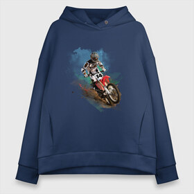 Женское худи Oversize хлопок с принтом MOTO X в городе Новоалтайск, френч-терри — 70% хлопок, 30% полиэстер. Мягкий теплый начес внутри —100% хлопок | боковые карманы, эластичные манжеты и нижняя кромка, капюшон на магнитной кнопке | байкеры | для байкеров | для мотоциклистов | мото | мото кросс | мотокросс | мотоциклы