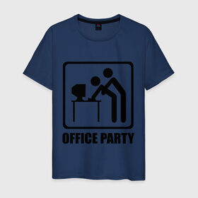 Мужская футболка хлопок с принтом Office Party в городе Новоалтайск, 100% хлопок | прямой крой, круглый вырез горловины, длина до линии бедер, слегка спущенное плечо. | ofice | зарплата | коллеги | компьютер | начальник | офис | работа | работник | сотрудники