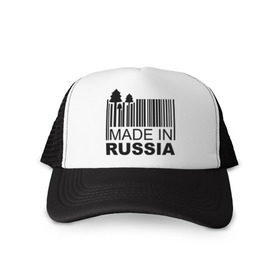Кепка тракер с сеткой с принтом Made in Russia штрихкод в городе Новоалтайск, трикотажное полотно; задняя часть — сетка | длинный козырек, универсальный размер, пластиковая застежка | made in russia | сделано в россии | че2012 | штрих код | штрихкод | я русский