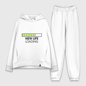 Женский костюм хлопок Oversize с принтом New life. Loading в городе Новоалтайск,  |  | loading | new life | progress bar | закгружка | новая жизнь