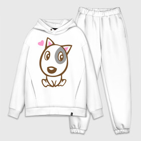 Мужской костюм хлопок OVERSIZE с принтом Doggy in love в городе Новоалтайск,  |  | влюбленная собака | дог | пес | собака | собачка | щенок