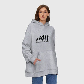 Худи SuperOversize хлопок с принтом Рыбак. Эволюция в городе Новоалтайск, 70% хлопок, 30% полиэстер, мягкий начес внутри | карман-кенгуру, эластичная резинка на манжетах и по нижней кромке, двухслойный капюшон
 | рыба | рыбак | рыбалка | удочка | эволюция