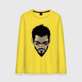 Мужской лонгслив хлопок с принтом Deus Ex Human Revolution - Adam Jensen в городе Новоалтайск, 100% хлопок |  | адам дженсен | игры | компьютерные игры | персонаж