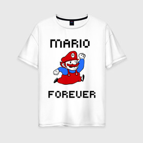 Женская футболка хлопок Oversize с принтом Mario forever в городе Новоалтайск, 100% хлопок | свободный крой, круглый ворот, спущенный рукав, длина до линии бедер
 | nintendo | марио | нинтендо